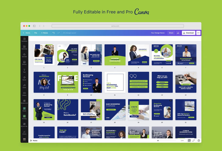 Ladystrategist 30 Bookkeeping Instagram Post Editable Canva Templates instagram canva templates social media templates etsy free canva templates