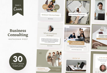 Ladystrategist 30 Business Consulting Instagram Post Canva Templates V2 instagram canva templates social media templates etsy free canva templates