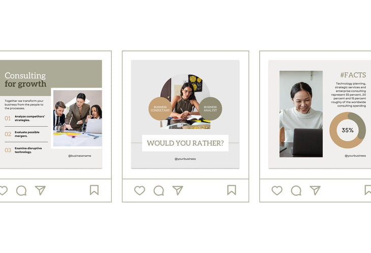 Ladystrategist 30 Business Consulting Instagram Post Canva Templates V2 instagram canva templates social media templates etsy free canva templates