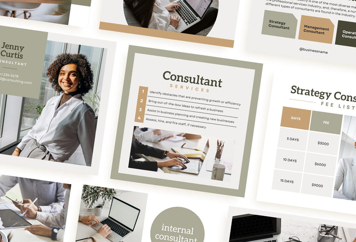 Ladystrategist 30 Business Consulting Instagram Post Canva Templates V2 instagram canva templates social media templates etsy free canva templates