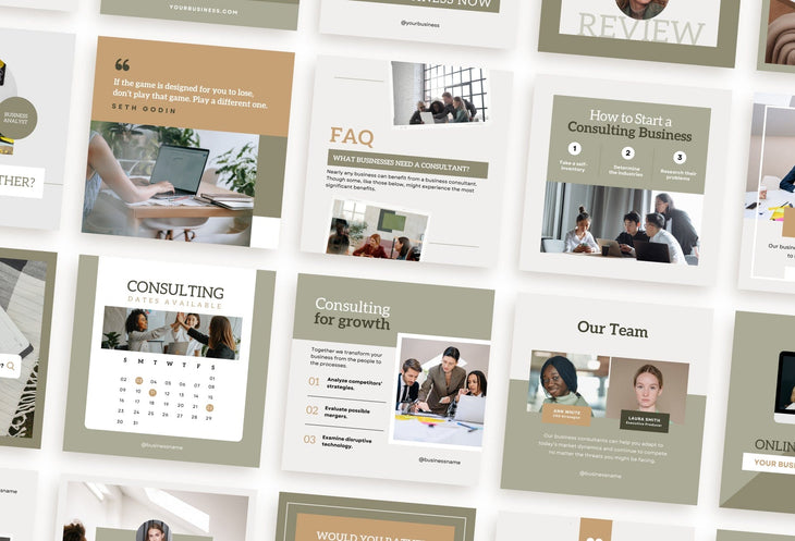 Ladystrategist 30 Business Consulting Instagram Post Canva Templates V2 instagram canva templates social media templates etsy free canva templates