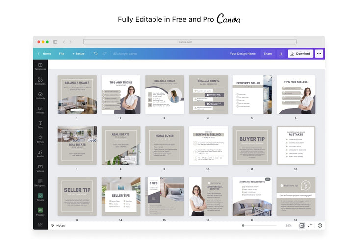 Ladystrategist 30 Buyer and Seller Real Estate Tips Instagram Post Canva Templates instagram canva templates social media templates etsy free canva templates
