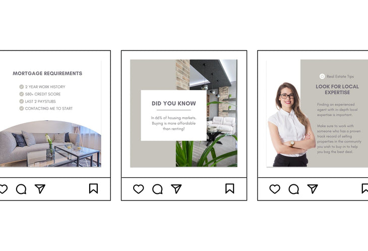 Ladystrategist 30 Buyer and Seller Real Estate Tips Instagram Post Canva Templates instagram canva templates social media templates etsy free canva templates