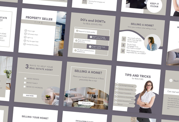 Ladystrategist 30 Buyer and Seller Real Estate Tips Instagram Post Canva Templates instagram canva templates social media templates etsy free canva templates