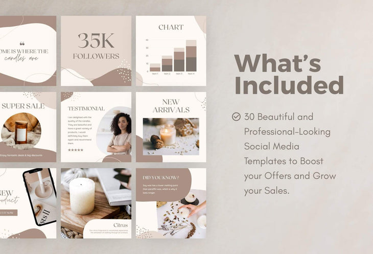 Ladystrategist 30 Candle Makers Instagram Post Canva Templates instagram canva templates social media templates etsy free canva templates