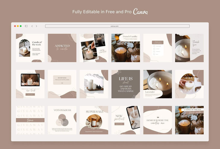 Ladystrategist 30 Candle Makers Instagram Post Canva Templates instagram canva templates social media templates etsy free canva templates