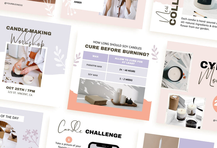 Ladystrategist 30 Candle Makers Instagram Post Canva Templates V2 instagram canva templates social media templates etsy free canva templates