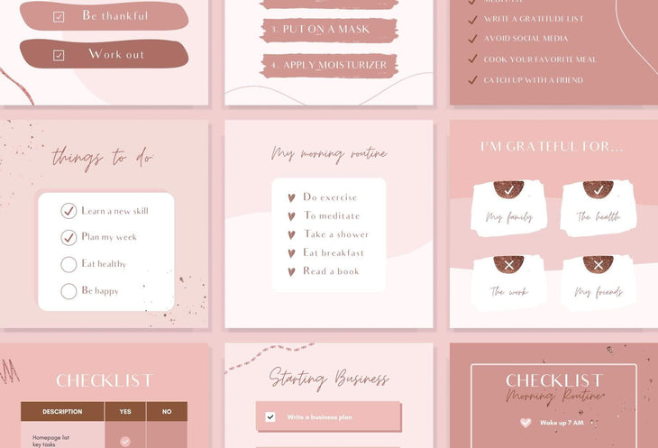 Ladystrategist 30 Checklist Rose Gold Instagram Engagement Booster Post Canva Templates instagram canva templates social media templates etsy free canva templates
