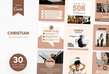 Ladystrategist 30 Christian Instagram Post Canva Templates instagram canva templates social media templates etsy free canva templates