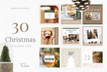 Ladystrategist 30 Christmas Instagram Post Canva Templates instagram canva templates social media templates etsy free canva templates