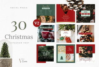 Ladystrategist 30 Christmas Instagram Post Canva Templates V2 instagram canva templates social media templates etsy free canva templates