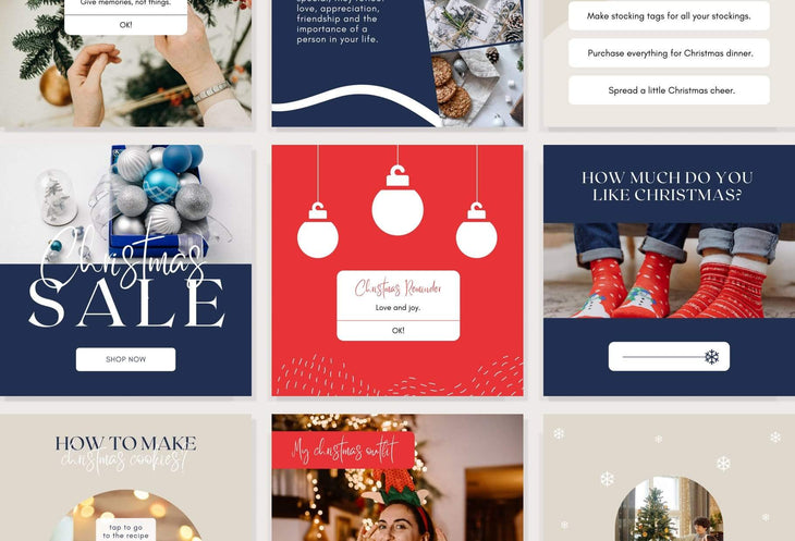 Ladystrategist 30 Christmas Instagram Post Canva Templates V3 instagram canva templates social media templates etsy free canva templates