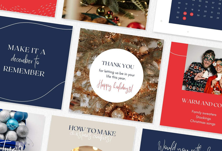 Ladystrategist 30 Christmas Instagram Post Canva Templates V3 instagram canva templates social media templates etsy free canva templates