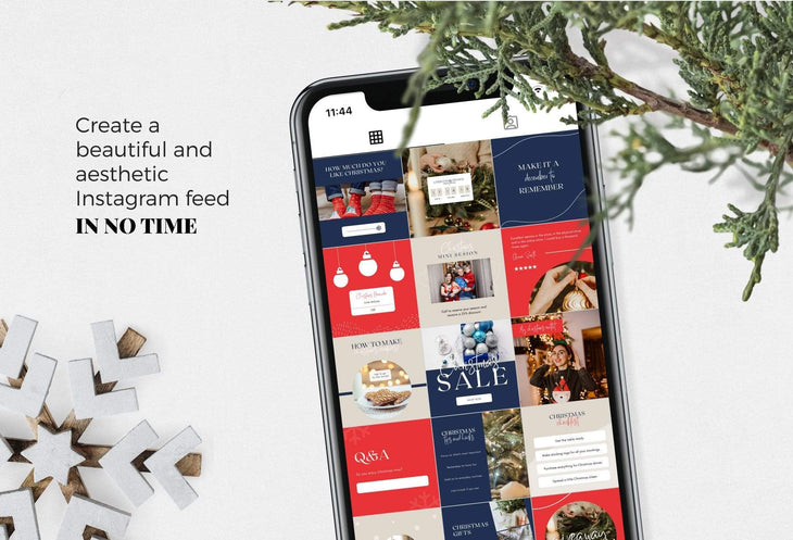 Ladystrategist 30 Christmas Instagram Post Canva Templates V3 instagram canva templates social media templates etsy free canva templates