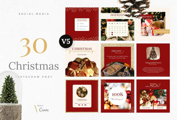 Ladystrategist 30 Christmas Instagram Post Canva Templates V5 instagram canva templates social media templates etsy free canva templates