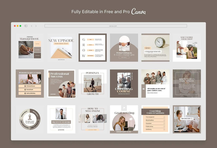 Ladystrategist 30 Coach Instagram Post Canva Templates instagram canva templates social media templates etsy free canva templates
