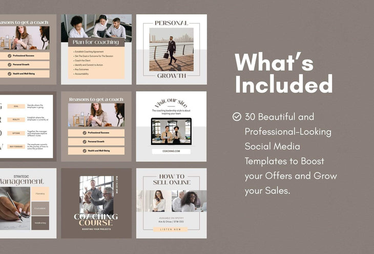 Ladystrategist 30 Coach Instagram Post Canva Templates instagram canva templates social media templates etsy free canva templates