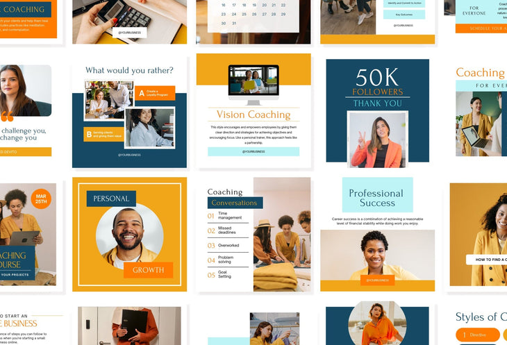 Ladystrategist 30 Coach Instagram Post Canva Templates instagram canva templates social media templates etsy free canva templates