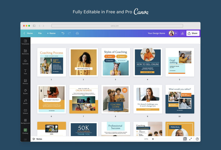 Ladystrategist 30 Coach Instagram Post Canva Templates instagram canva templates social media templates etsy free canva templates
