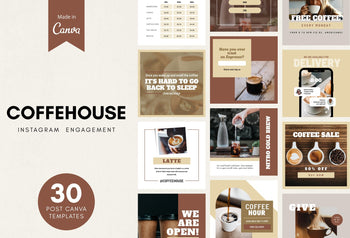 Ladystrategist 30 Coffeehouse Instagram Post Canva Templates instagram canva templates social media templates etsy free canva templates