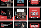 Ladystrategist 30 Dark Fitness Instagram Engagement Post Canva Templates instagram canva templates social media templates etsy free canva templates