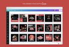 Ladystrategist 30 Dark Fitness Instagram Engagement Post Canva Templates instagram canva templates social media templates etsy free canva templates