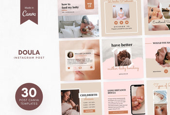 Ladystrategist 30 Doula Instagram Post Canva Templates instagram canva templates social media templates etsy free canva templates