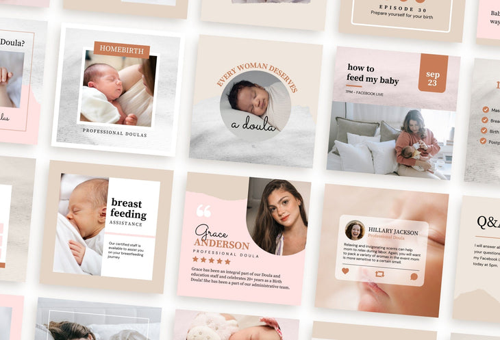 Ladystrategist 30 Doula Instagram Post Canva Templates instagram canva templates social media templates etsy free canva templates