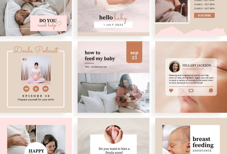 Ladystrategist 30 Doula Instagram Post Canva Templates instagram canva templates social media templates etsy free canva templates