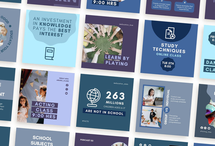 Ladystrategist 30 Education Instagram Post Canva Templates V2 instagram canva templates social media templates etsy free canva templates