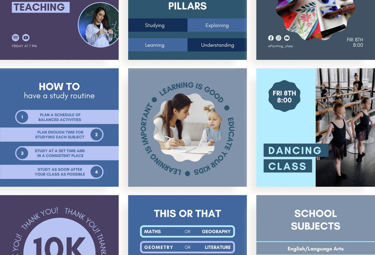 Ladystrategist 30 Education Instagram Post Canva Templates V2 instagram canva templates social media templates etsy free canva templates