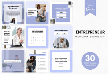 Ladystrategist 30 Entrepreneur Instagram Post Canva Templates instagram canva templates social media templates etsy free canva templates