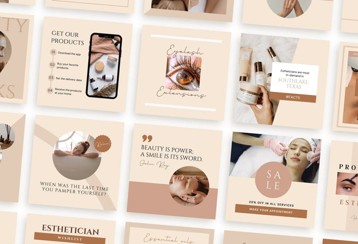 Ladystrategist 30 Esthetician Instagram Post Canva Templates instagram canva templates social media templates etsy free canva templates