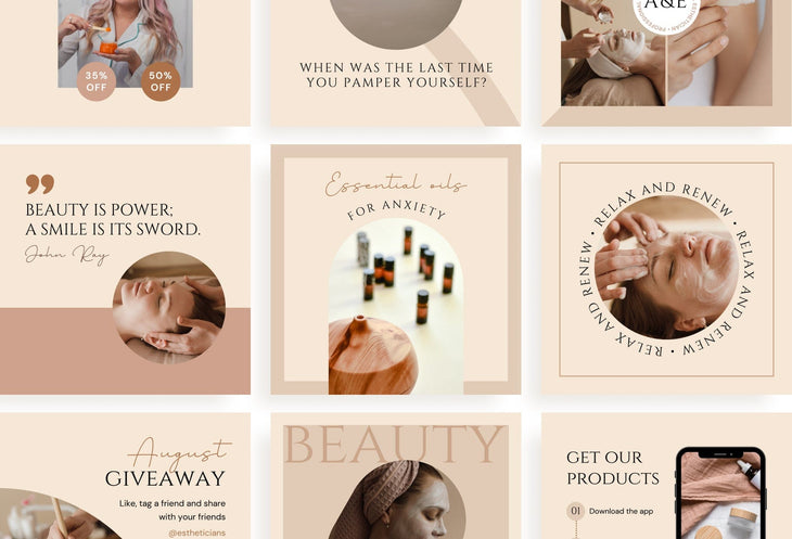 Ladystrategist 30 Esthetician Instagram Post Canva Templates instagram canva templates social media templates etsy free canva templates
