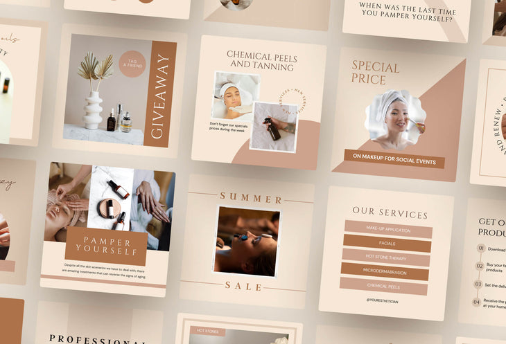 Ladystrategist 30 Esthetician Instagram Post Canva Templates instagram canva templates social media templates etsy free canva templates