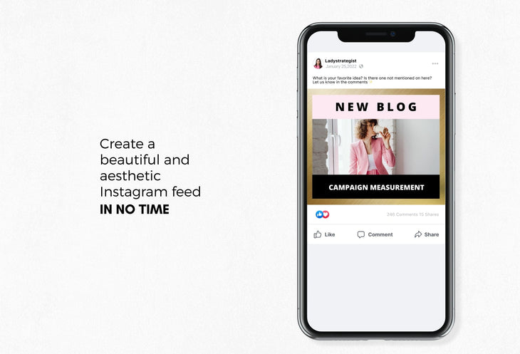 Ladystrategist 30 Facebook Post Canva Templates instagram canva templates social media templates etsy free canva templates