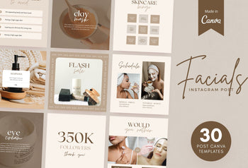 Ladystrategist 30 Facials Instagram Engagement Post Canva Templates instagram canva templates social media templates etsy free canva templates