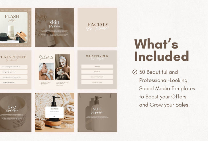 Ladystrategist 30 Facials Instagram Engagement Post Canva Templates instagram canva templates social media templates etsy free canva templates