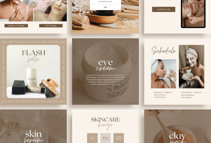 Ladystrategist 30 Facials Instagram Engagement Post Canva Templates instagram canva templates social media templates etsy free canva templates