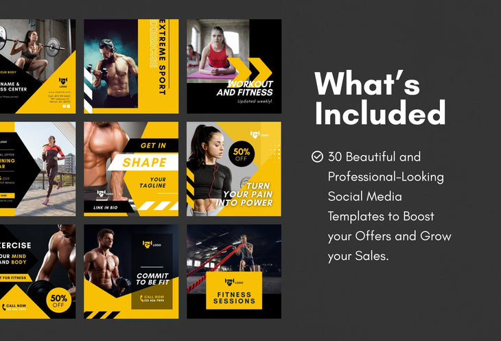 Ladystrategist 30 Fitness Instagram Engagement Post Canva Templates instagram canva templates social media templates etsy free canva templates