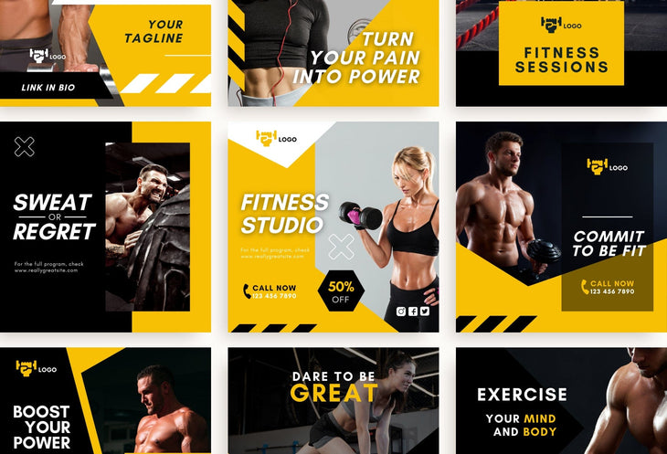 Ladystrategist 30 Fitness Instagram Engagement Post Canva Templates instagram canva templates social media templates etsy free canva templates