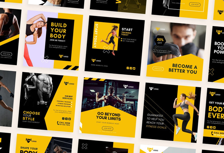 Ladystrategist 30 Fitness Instagram Engagement Post Canva Templates instagram canva templates social media templates etsy free canva templates