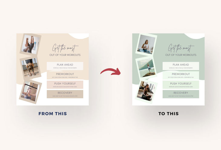 Ladystrategist 30 Fitness Instagram Post Canva Templates instagram canva templates social media templates etsy free canva templates