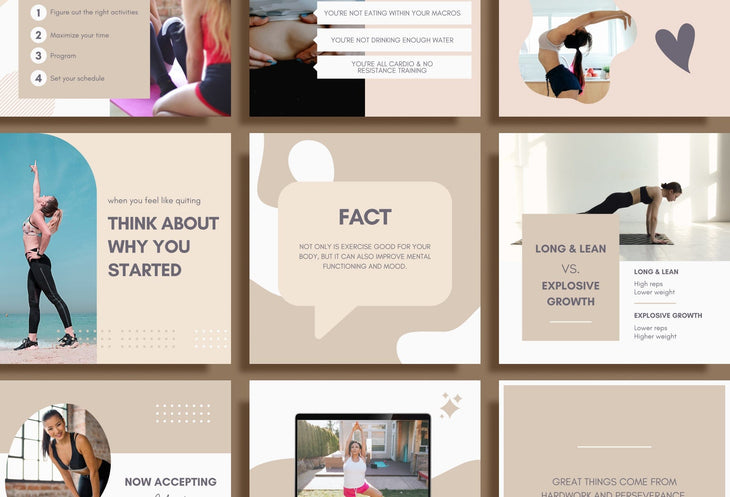 Ladystrategist 30 Fitness Instagram Post Canva Templates instagram canva templates social media templates etsy free canva templates
