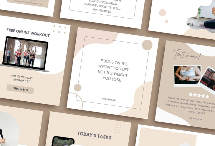 Ladystrategist 30 Fitness Instagram Post Canva Templates instagram canva templates social media templates etsy free canva templates