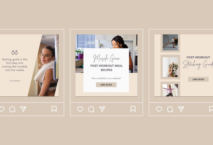 Ladystrategist 30 Fitness Instagram Post Canva Templates instagram canva templates social media templates etsy free canva templates