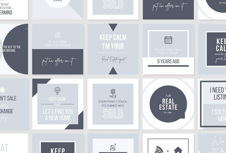 Ladystrategist 30 Funny Real Estate - Instagram Post Canva Templates instagram canva templates social media templates etsy free canva templates