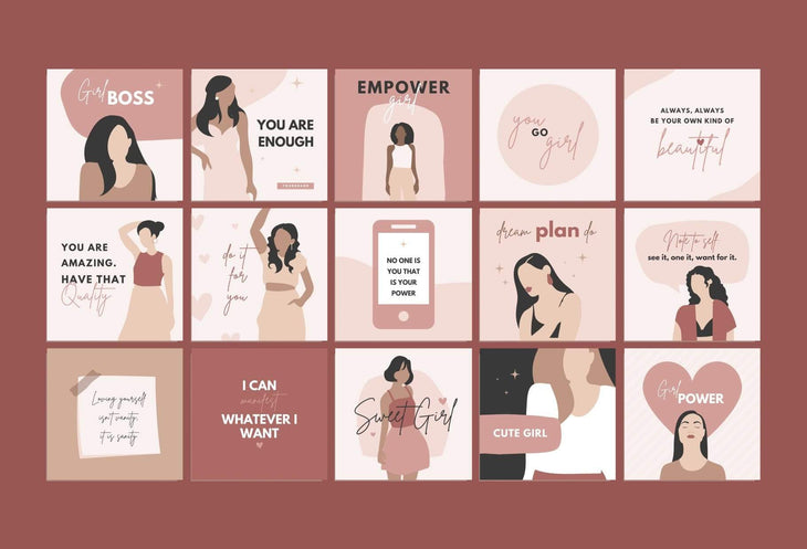 Ladystrategist 30 Girl Boss Instagram Engagement Posts Canva Templates instagram canva templates social media templates etsy free canva templates