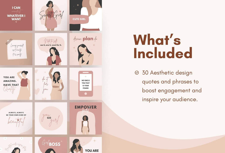 Ladystrategist 30 Girl Boss Instagram Engagement Posts Canva Templates instagram canva templates social media templates etsy free canva templates