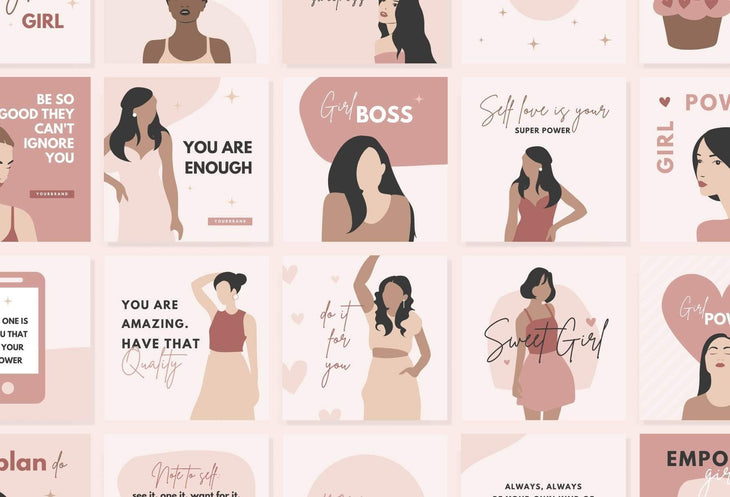 Ladystrategist 30 Girl Boss Instagram Engagement Posts Canva Templates instagram canva templates social media templates etsy free canva templates